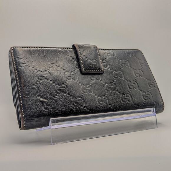 Auth Gucci Guccissima Long Wallet in Dark Brown & Gold w/ Charm, with Box & COA - Picture 4 of 10